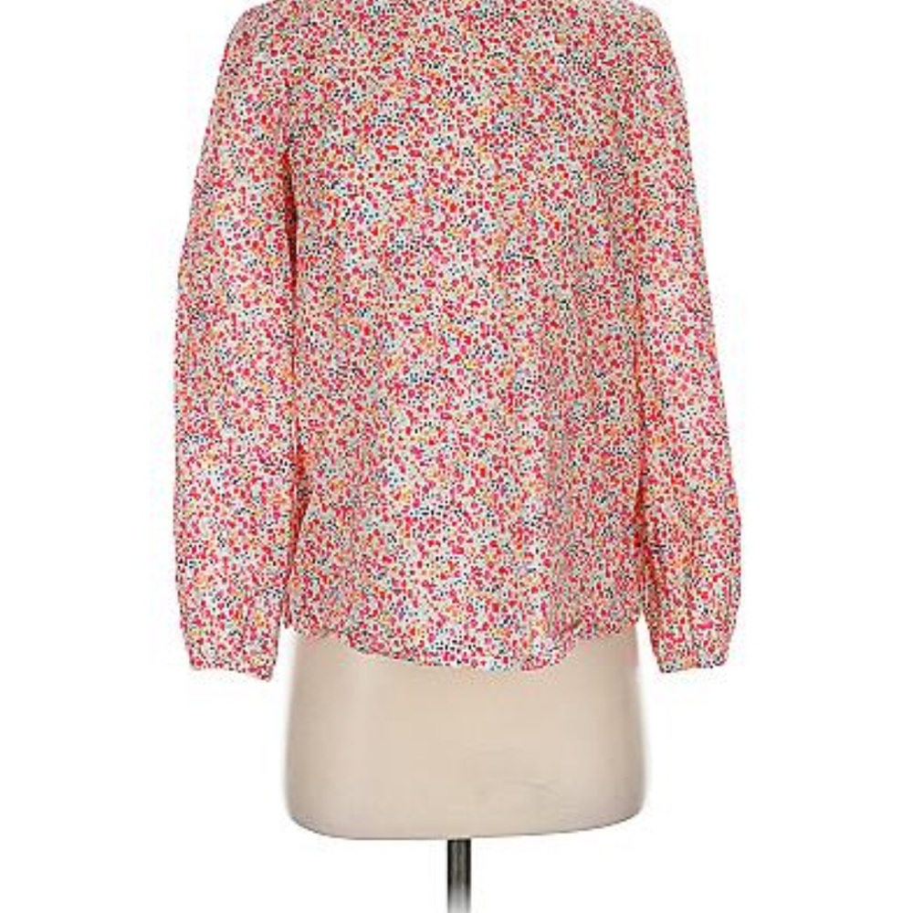 J. Crew Colorful Floral Print Blouse